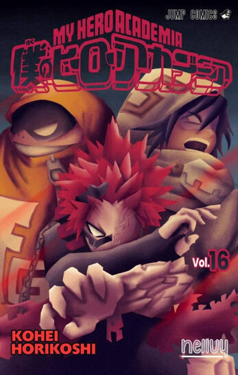 Redrawing of My Hero Academia Vol. 16 Cover by Kouhei Horikoshi inspired by futurism.